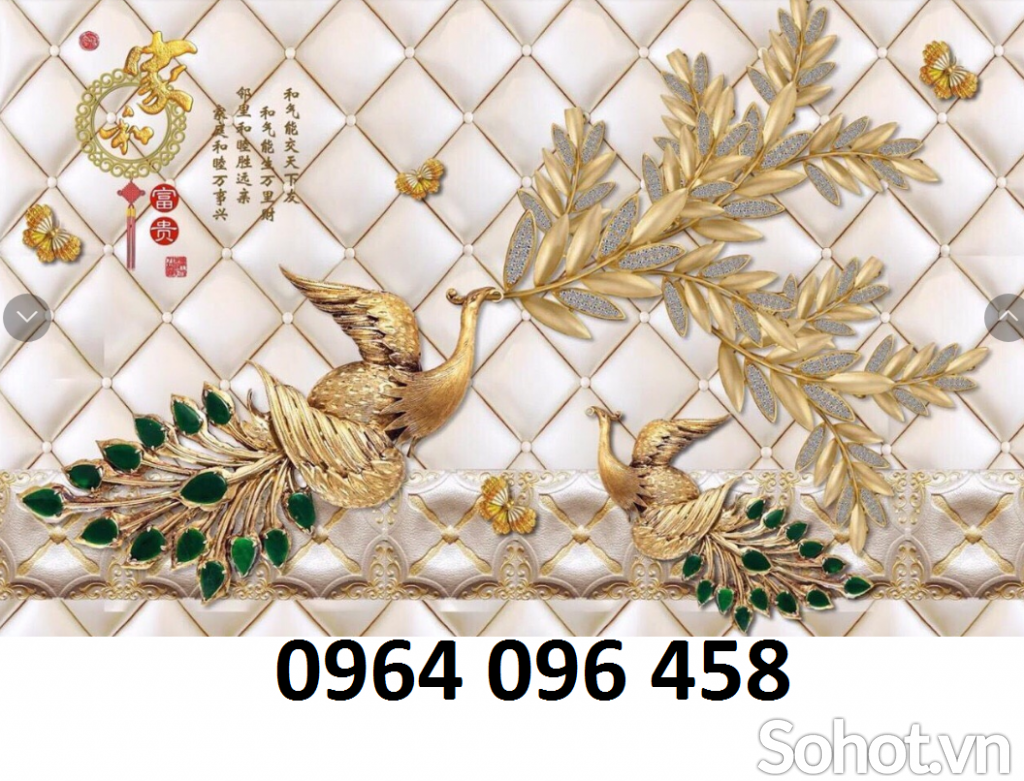 Tranh gạch 3d chim công - HSX44