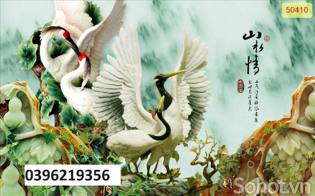Tranh tùng hạc treo tường đẹp