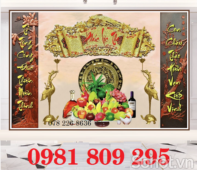 Tranh gạch - tranh trang trí phòng thờ