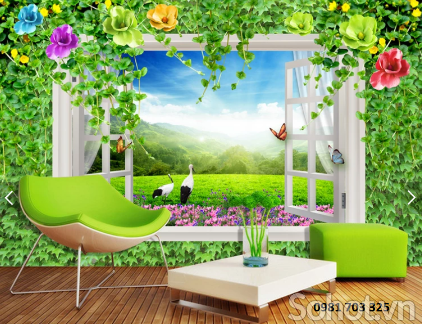 Gạch tranh 3D- tranh vườn hoa