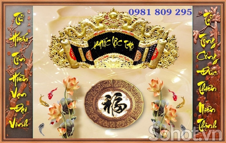 Tranh ban thờ-gạch ốp tường phòng thờ đẹp TQ999