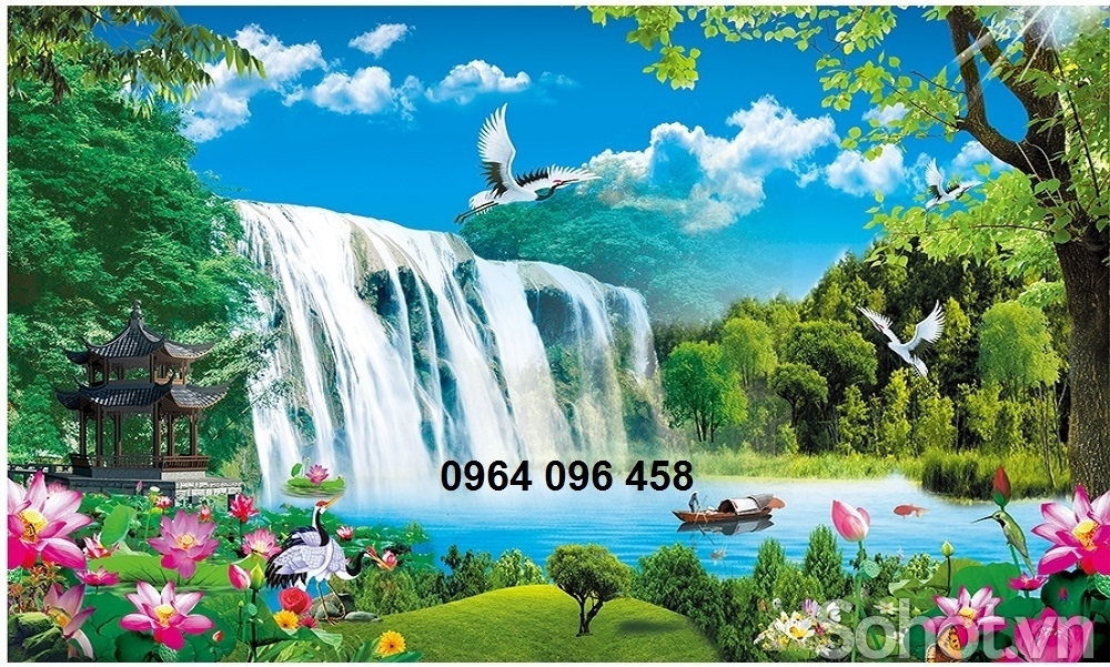 Tranh cảnh đồng quê tranh gạch 3d đồng quê BVCC3