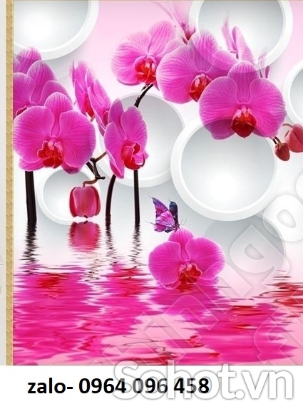 Tranh gạch 3d hoa lan - XDC43