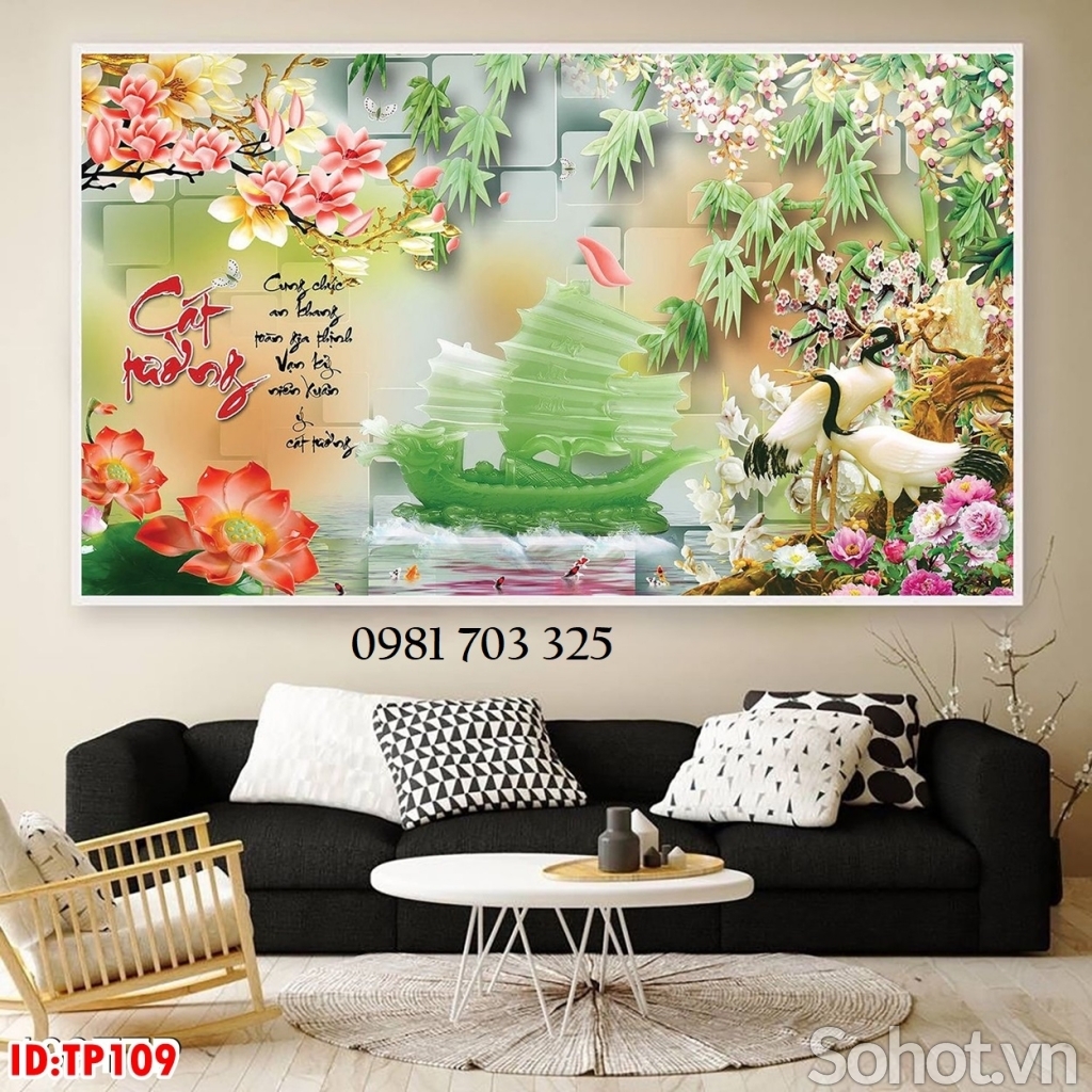 Tranh thư pháp 3D, gạch tranh