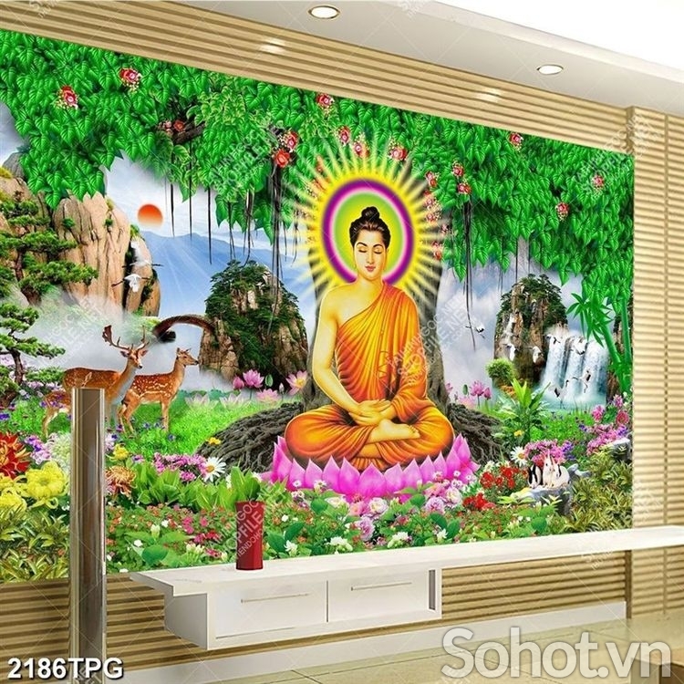 Tranh gạch Phật giáo phong thủy đẹp