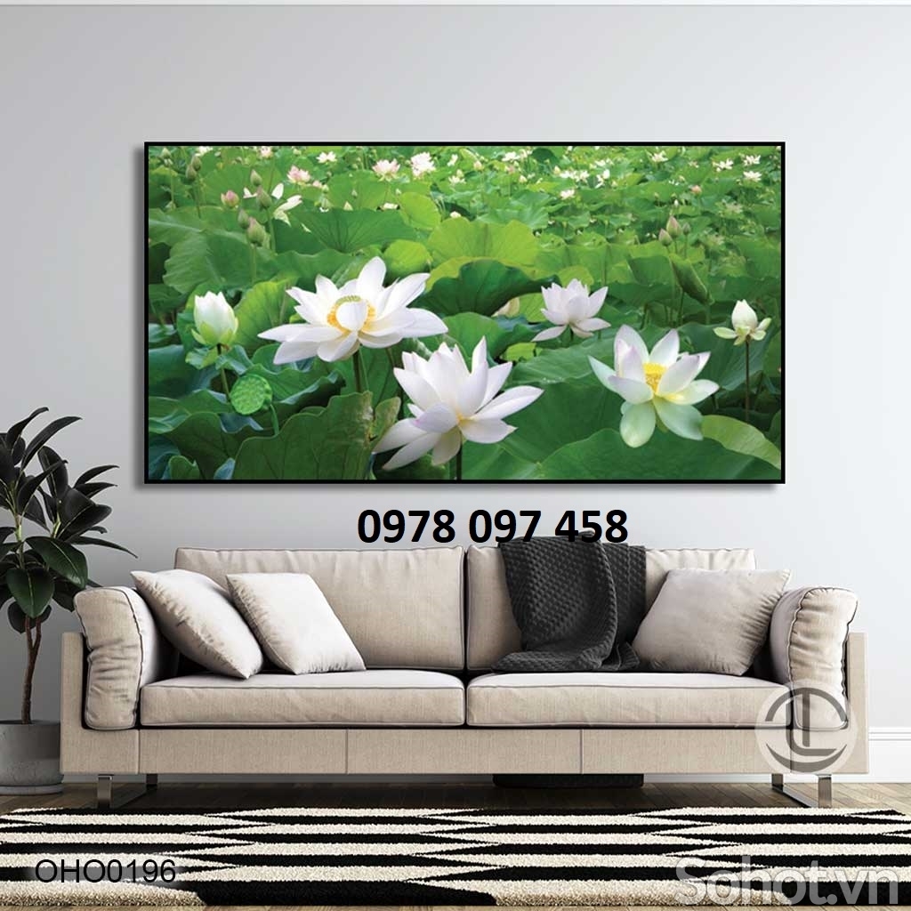 Gạch tranh 3D họa tiết hoa sen - hoa súng