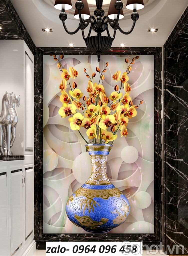 Tranh gạch 3d bình hoa - XBCV64