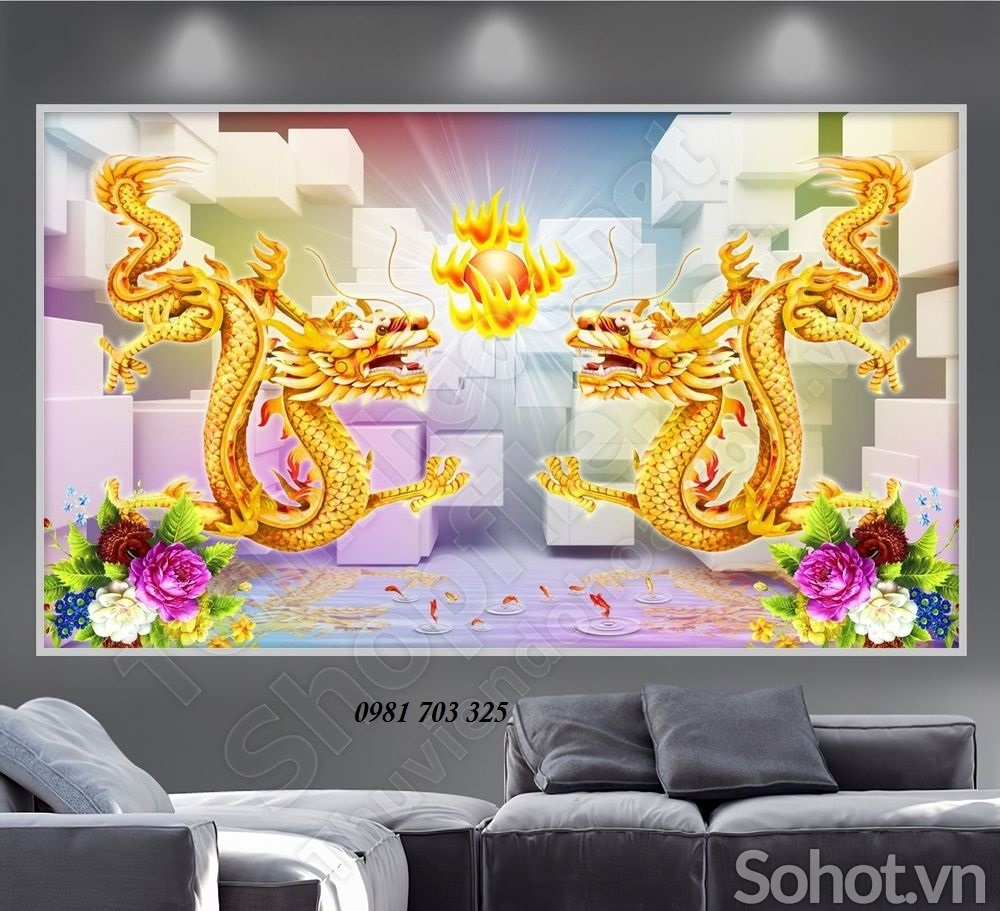 Tranh rồng- tranh gạch phong thủy