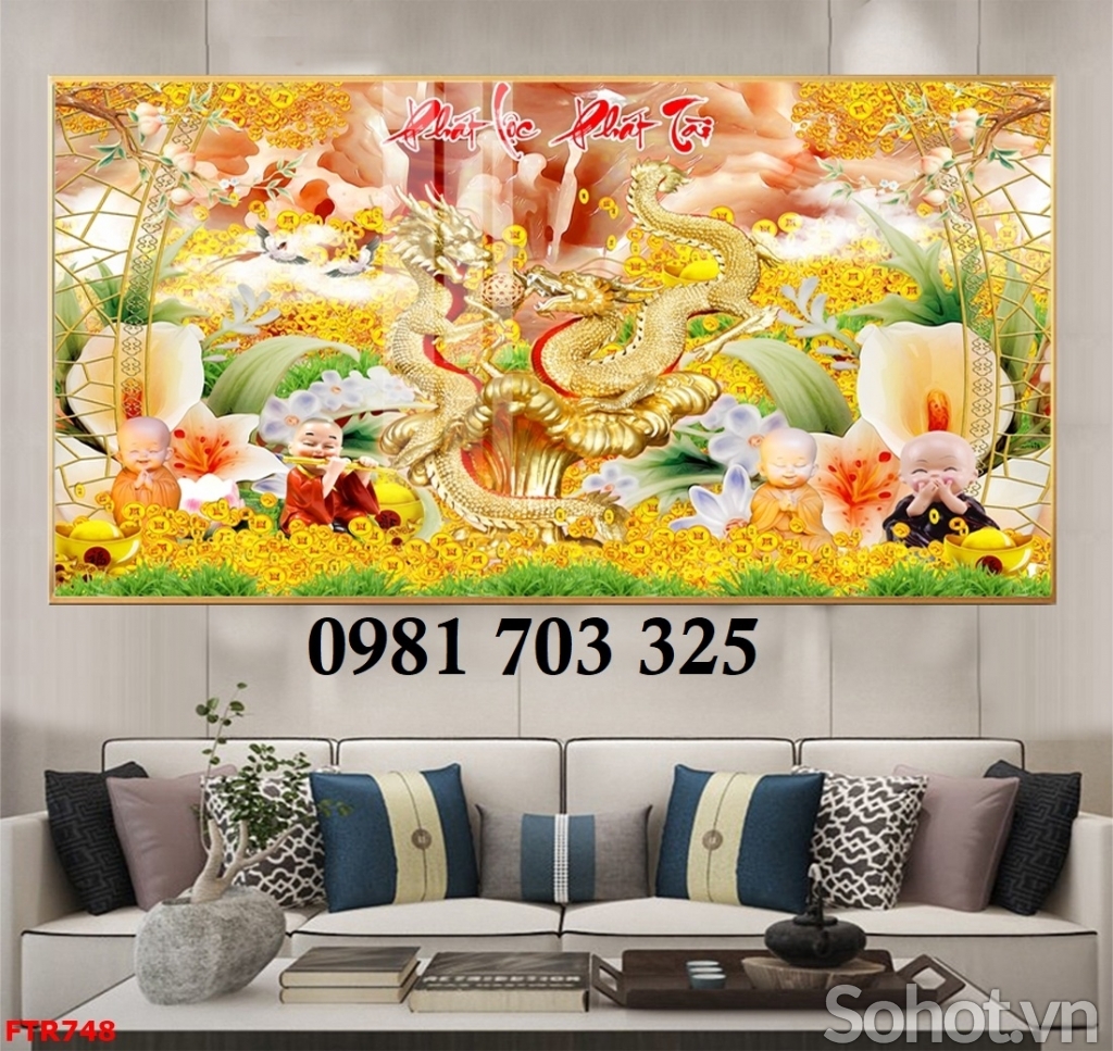 Gạch tranh sang trọng rồng phượng