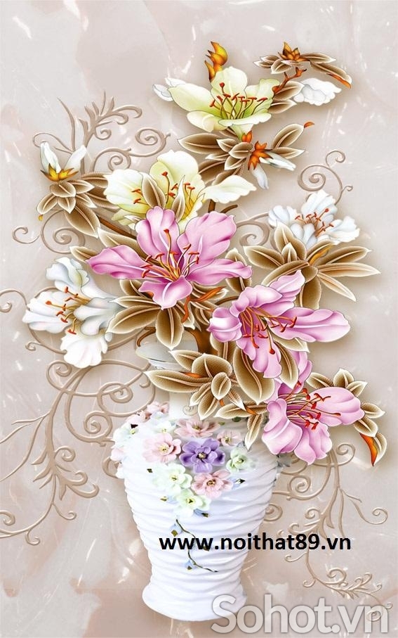 Tranh hoa đẹp - tranh gạch dán tường