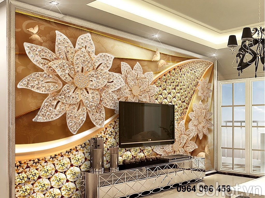 Tranh gạch 3d trang trí phòng khách - X44