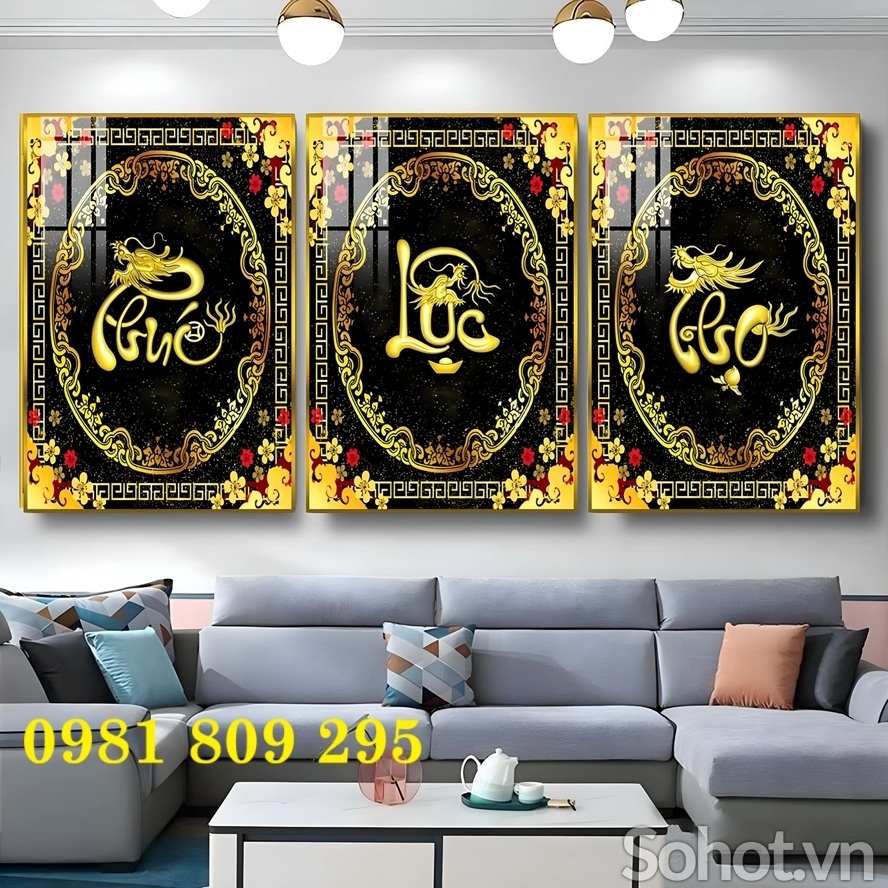 Gạch tranh 3d phúc lộc thọ đẹp