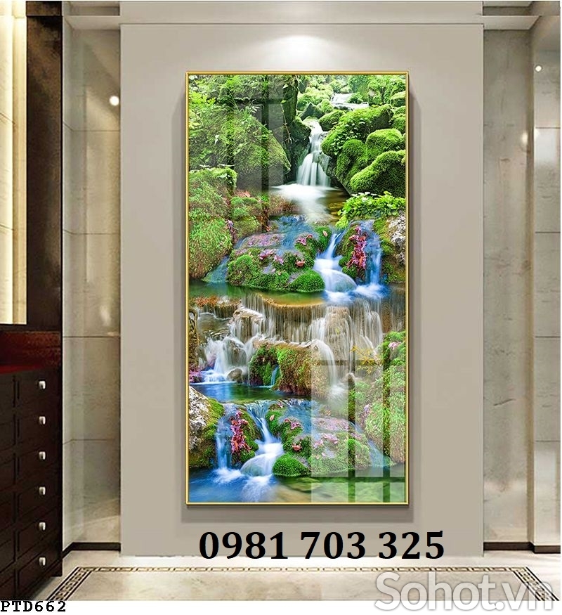 Tranh gạch khổ đứng phong cảnh đẹp trang trí