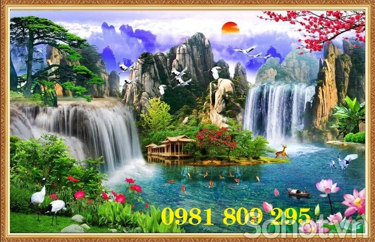 tranh 3d phong cảnh ốp tường