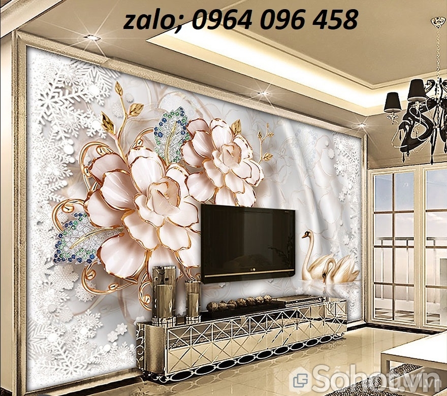 Tranh gạch 3d hoa sứ ngọc BVC1