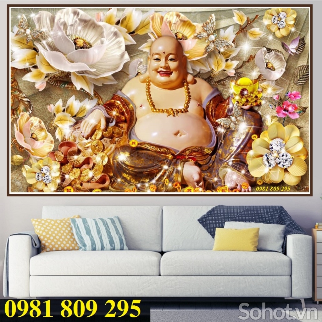 tranh gạch 3d tượng phật di lạc