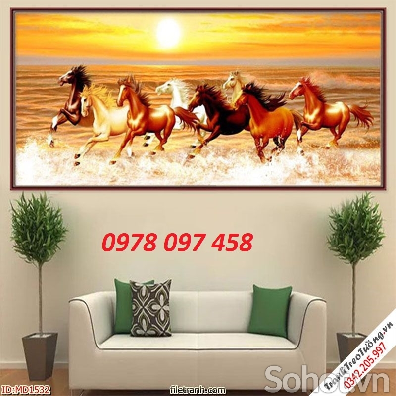 Tranh gạch men họa tiết mã đáo thành công