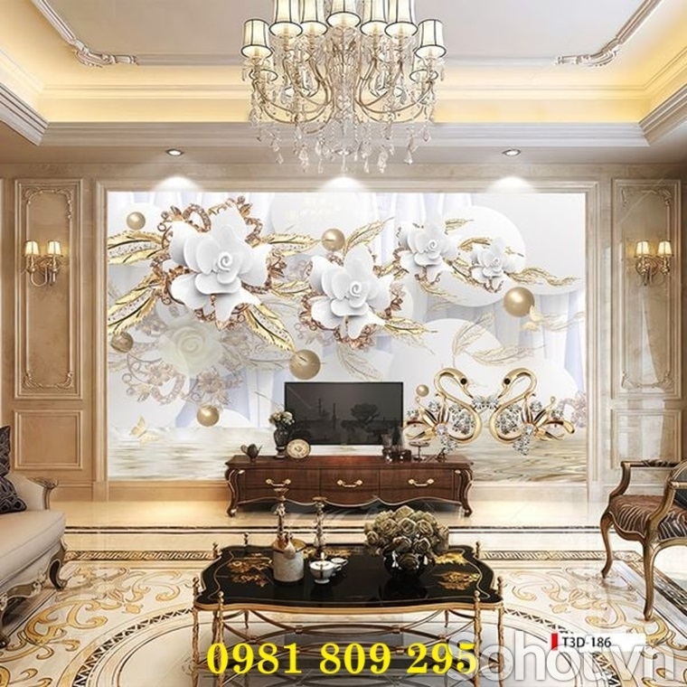 Gạch tranh ốp tường hoa , tranh sứ ngọc HN9991
