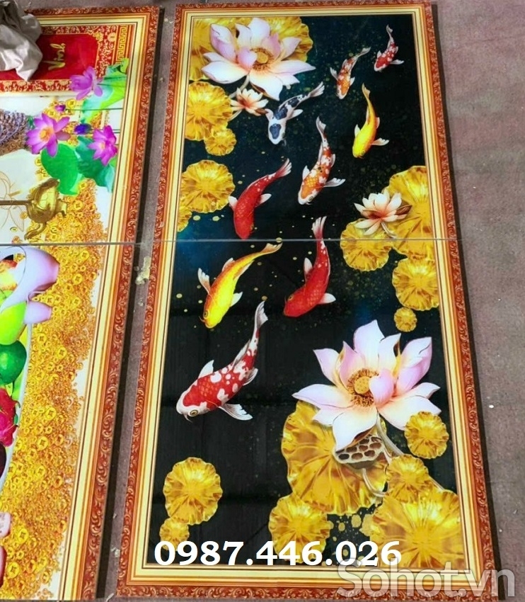 Tranh gạch cửu ngư đồ quần hội