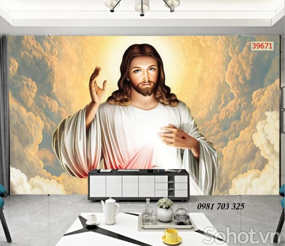 tranh gạch men công giáo- tranh 3D phòng khách