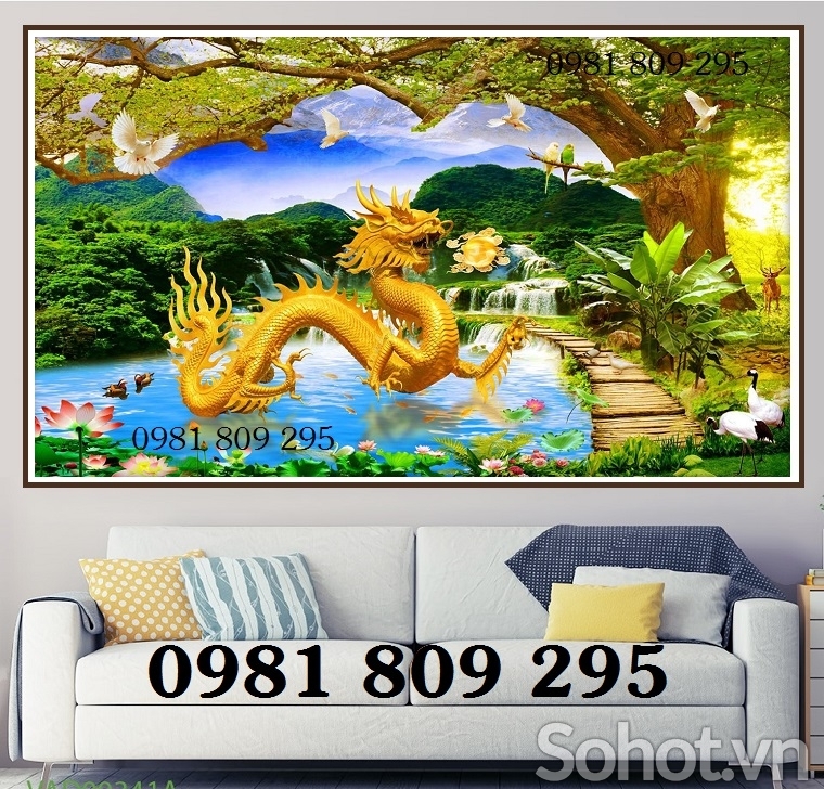 Gạch tranh rồng ốp nhà mồ