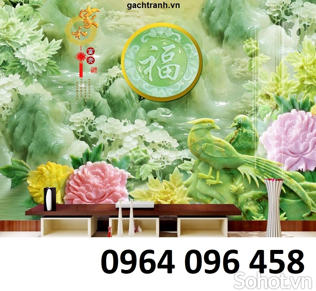 Tranh gạch 3d trang trí phòng khách - X44