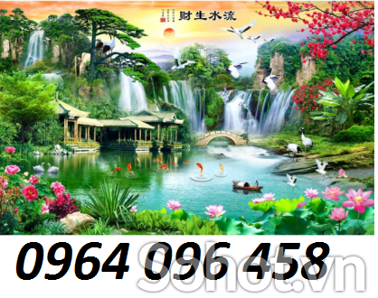 Gạch tranh 3d phong cảnh phòng khách - VVV43