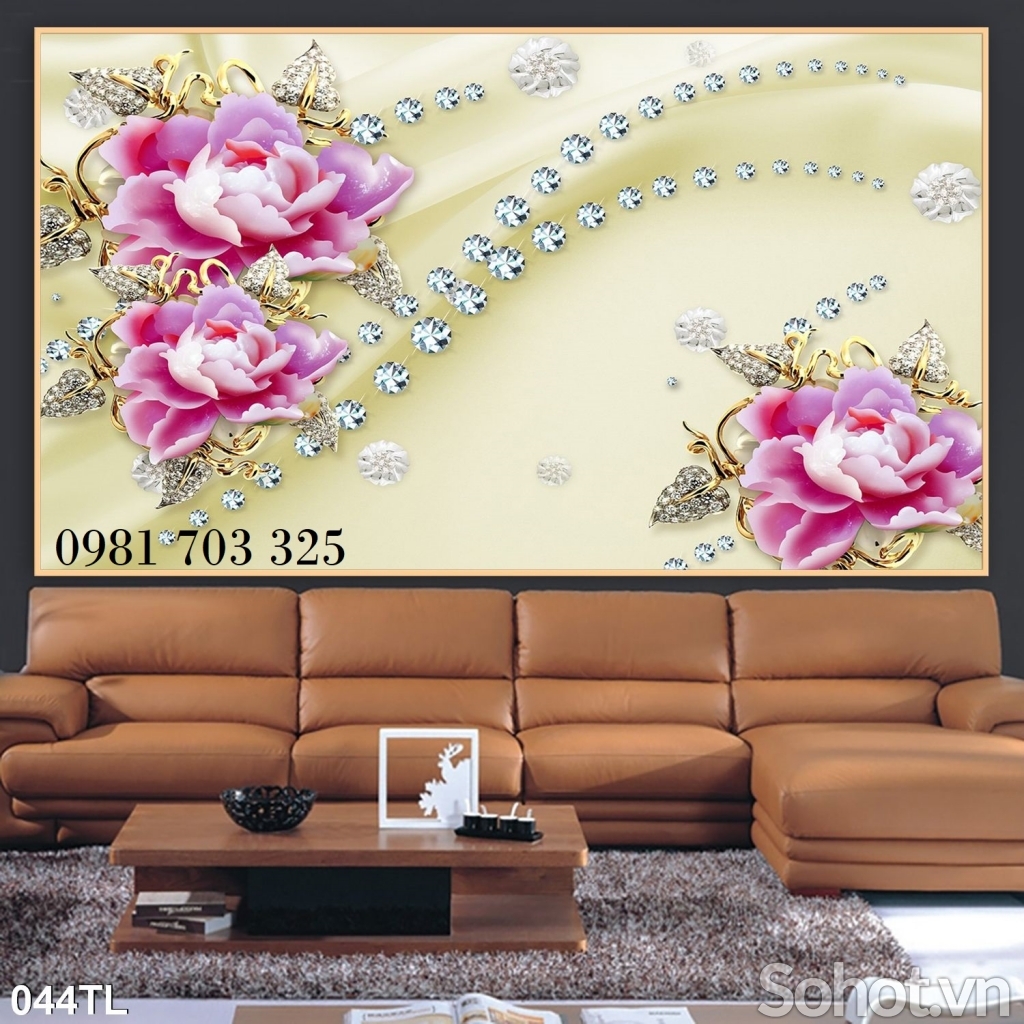 Tranh gạch hoa trang trí đẹp 3D