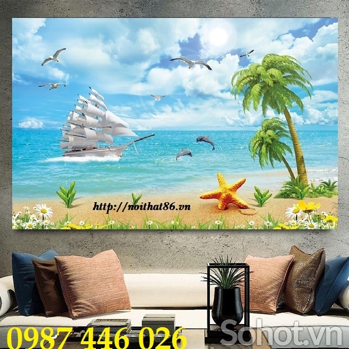 Tranh gạch thuyền buồm HP6234