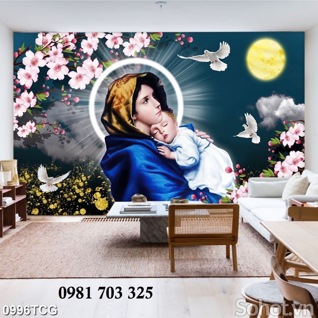 Tranh gạch đẹp 3D công giáo trang trí