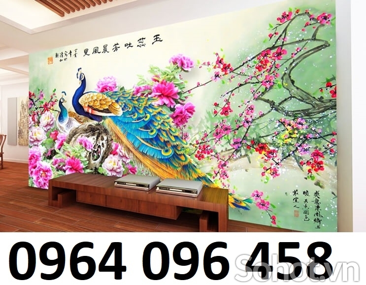 Tranh gạch 3d chim công - CX433
