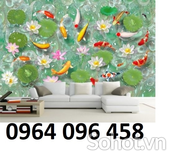 Tranh cá tranh gạch 3d cá chép LJ7