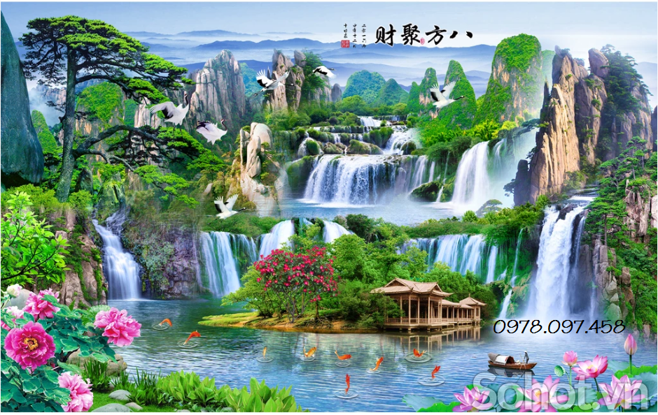 phong cảnh quê hương - tranh gạch