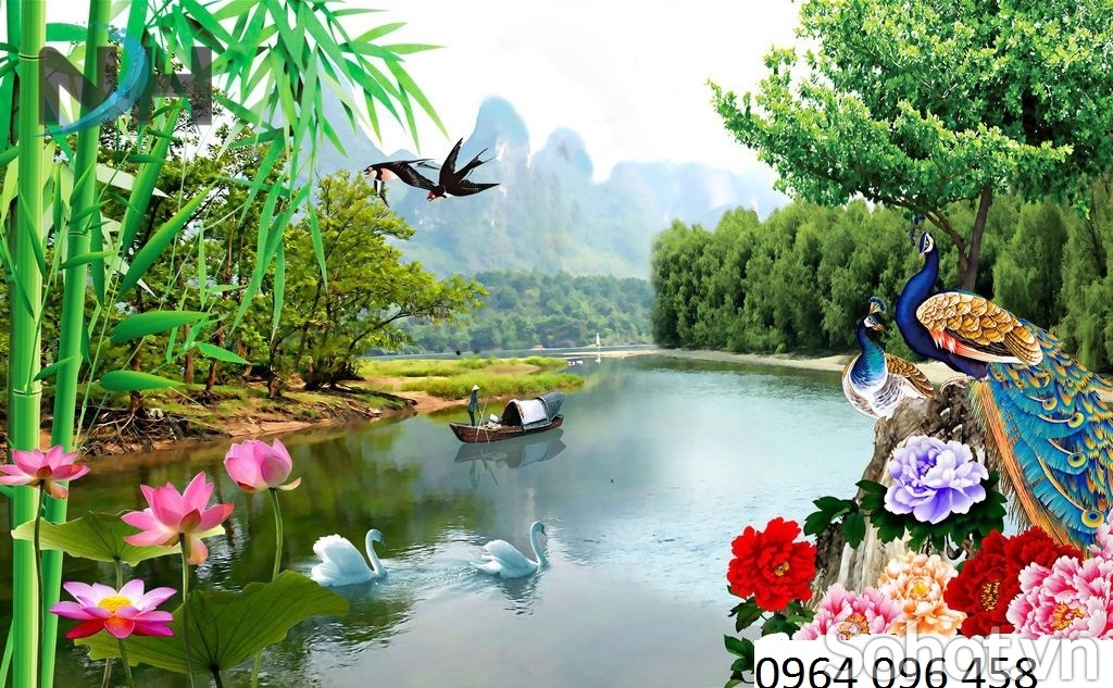 Tranh gạch 3d chim công - CX433