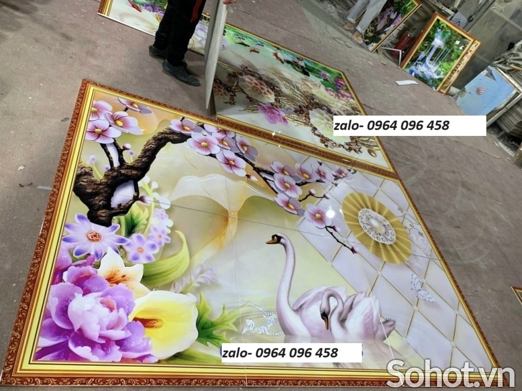 Tranh gạch 3d phong thủy phòng khách - KJH76