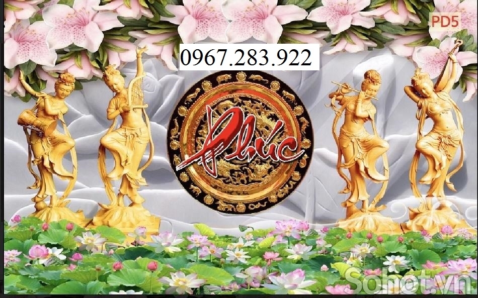 Tranh 3D- Tranh gạch Phúc Lộc Thọ