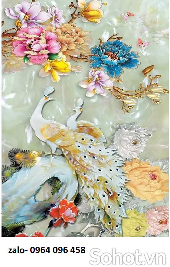 Tranh gạch 3d chim công - 29MN