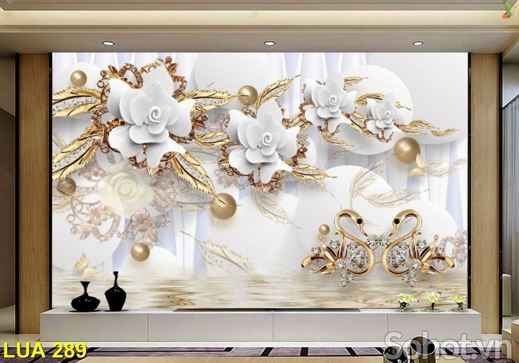 Tranh gạch 3D ốp tường trang trí phòng khách