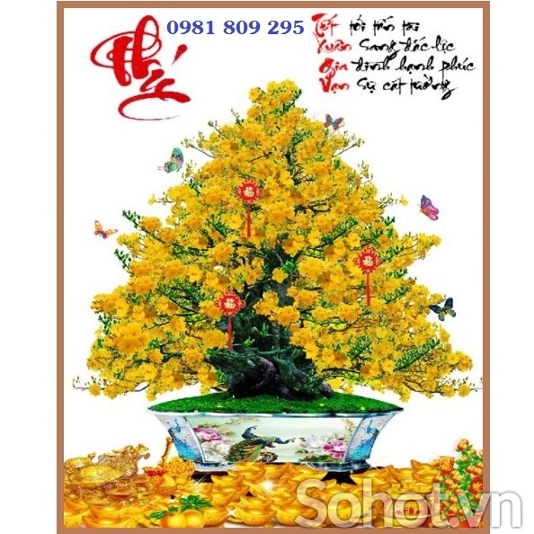 Tranh gạch ốp tường hoa mai HP9865