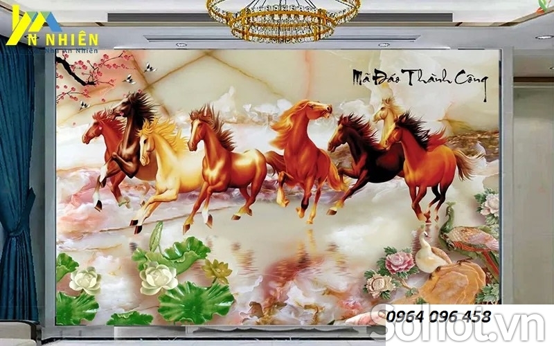 Gạch tranh 3d trang trí mã đáo thành công - DSA09