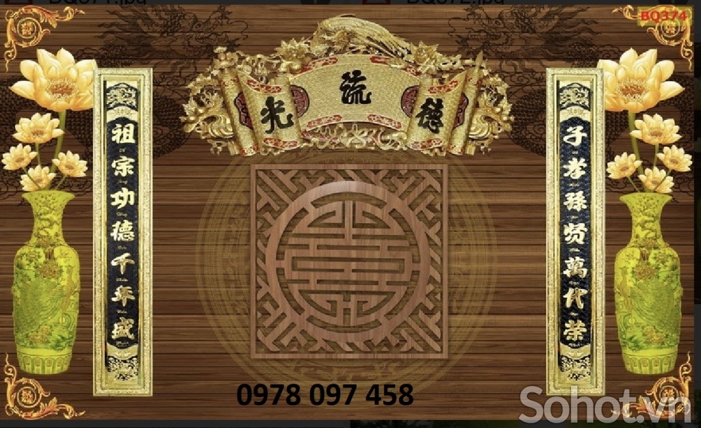 Tranh 3D - tranh gạch phòng thờ