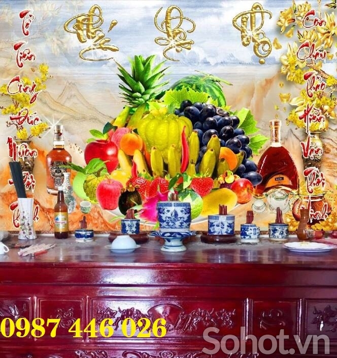 Tranh gạch men phòng thờ HP98122