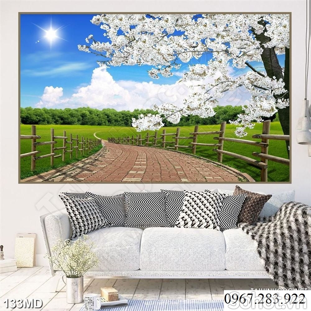 Tranh gạch- Tranh hoa đào