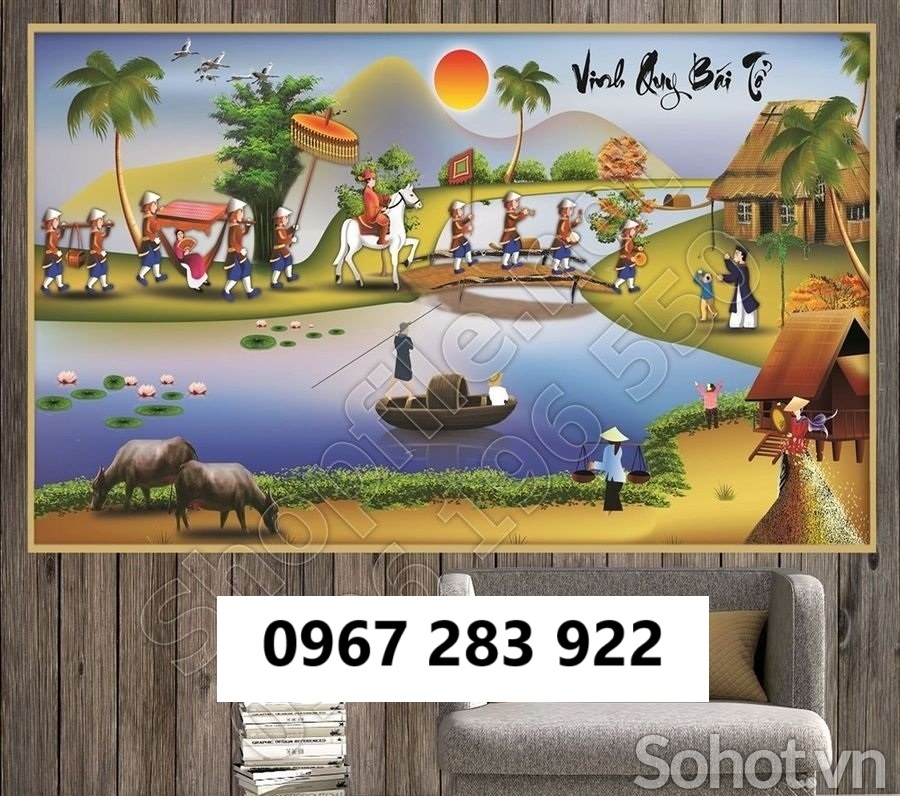 Tranh gạch đẹp đồng quê ốp tường