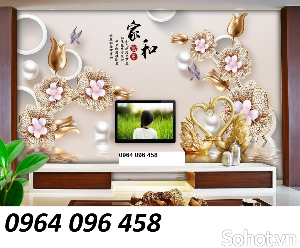 Tranh gạch men 3d hoa sứ ngọc - 843XC