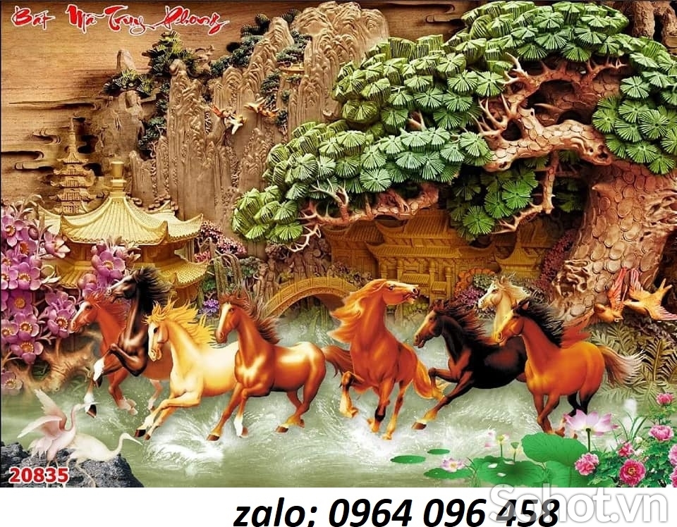Tranh gạch 3d mã đáo thành công - MBC522