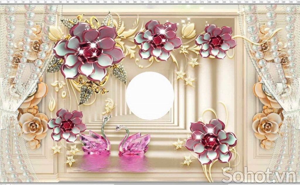 Tranh gạch 3d ốp tường tranh sứ ngọc - SLM744