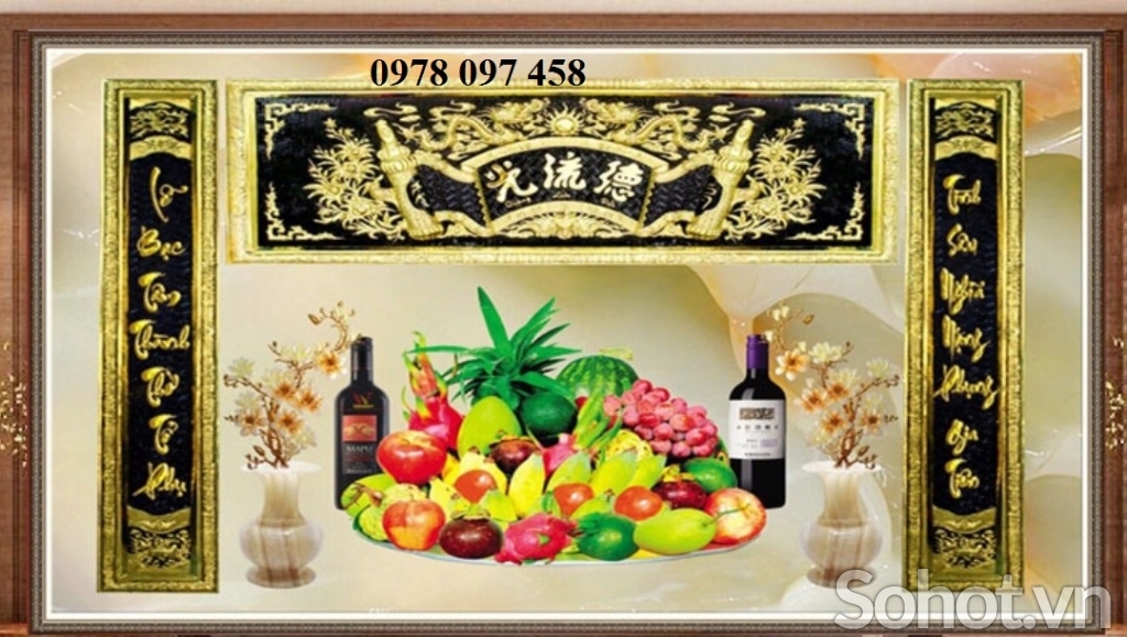 Gạch tranh phòng thờ