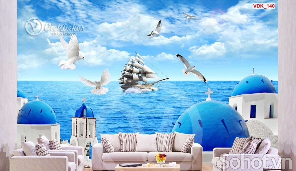 Tranh gạch thuyền buồm