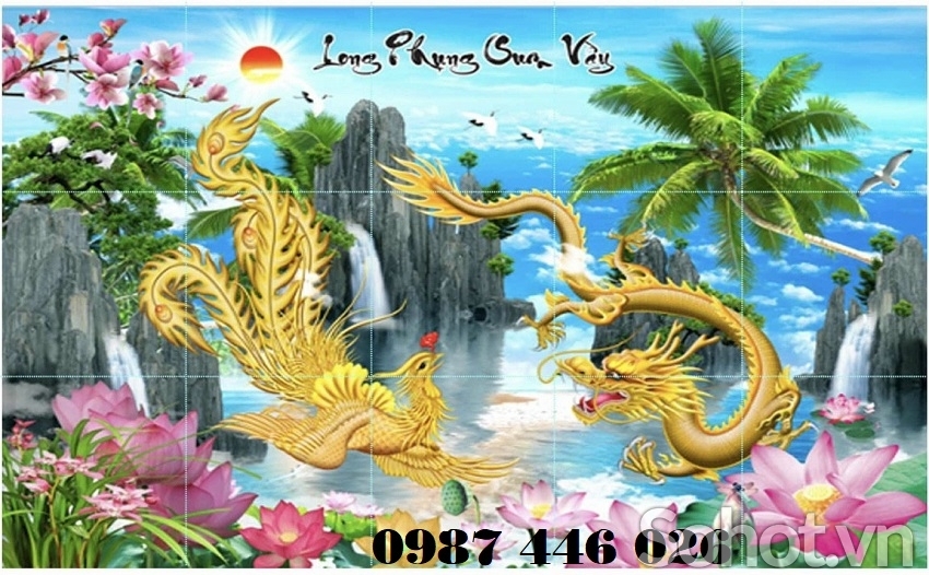 Tranh rồng phượng- gạch tranh 3d HP832